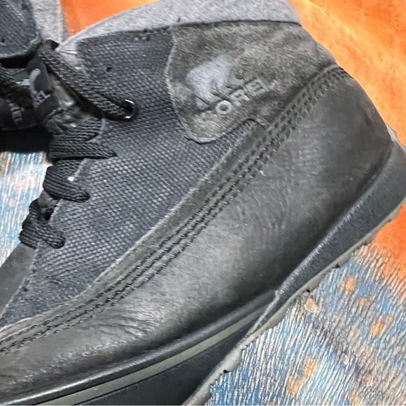 Sorel Chesterman Chukka Black Leather waterproof  boots wool size 9 - Picture 5 of 11